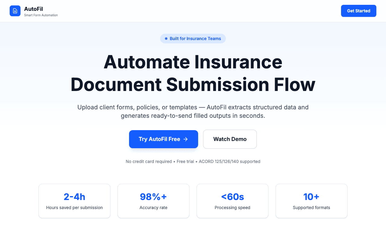 AutoFil product screenshot