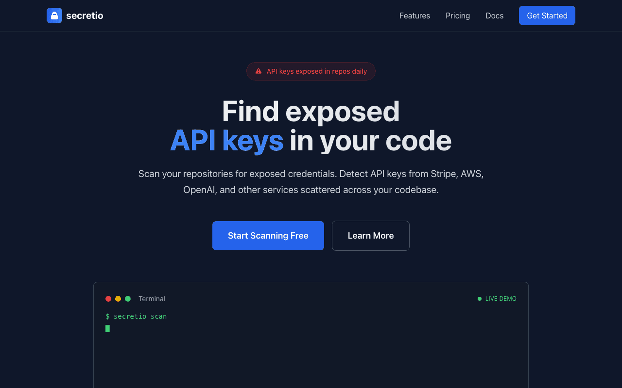 Secretio product screenshot